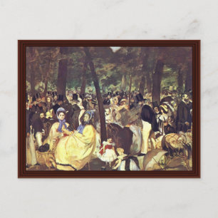 Music In The Tuileries By Manet Edouard Postcard