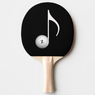 music inspired black ping pong paddle