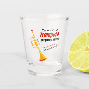 Music , instrument, lovers trumpet quote shot glass
