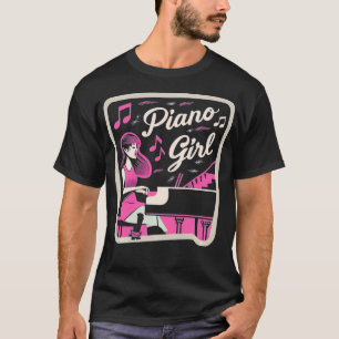 Music Instrument Musician Retro Keyboard Piano Gir T-Shirt