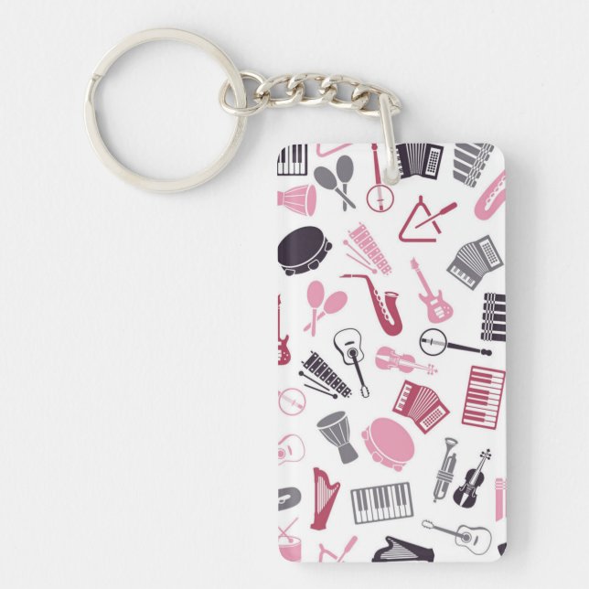 Music instrument pattern key ring (Front)