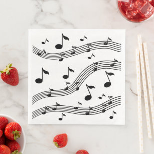 Music instrument sounds patterned napkin