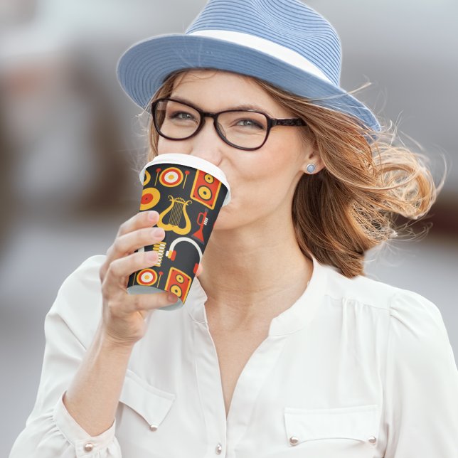 Music Instruments Art Paper Cups (music instrument kids,adult party stationery, birthday party use and throw paper cups)
