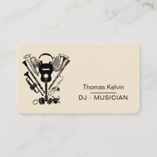  Music Instruments Event Organiser DJs Player Business Card