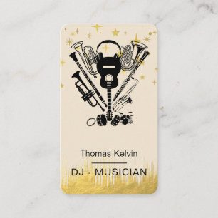  Music Instruments Event Organiser DJs Player Business Card