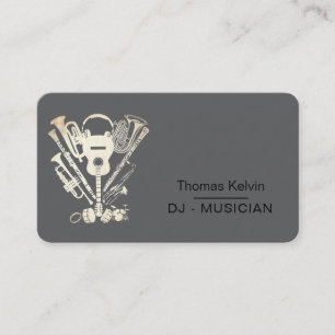  Music Instruments Event Organiser DJs Player Business Card