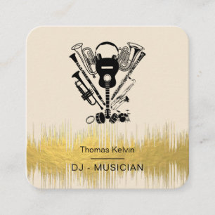  Music Instruments Event Organiser DJs Player Square Business Card