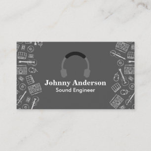 Music Instruments Headphones Business Card