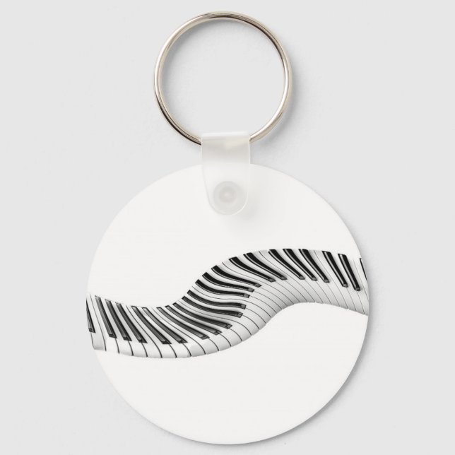 Music Instruments Keyboard Piano Notes Art Key Ring (Front)