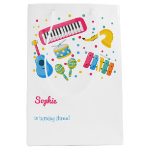 Music instruments kids birthday medium gift bag