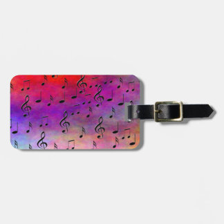 Music Instruments notes dance tunes radio keys Luggage Tag
