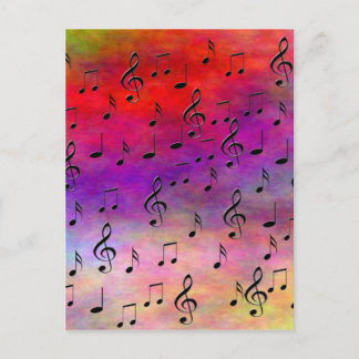 Music  Instruments  notes dance tunes radio keys Postcard