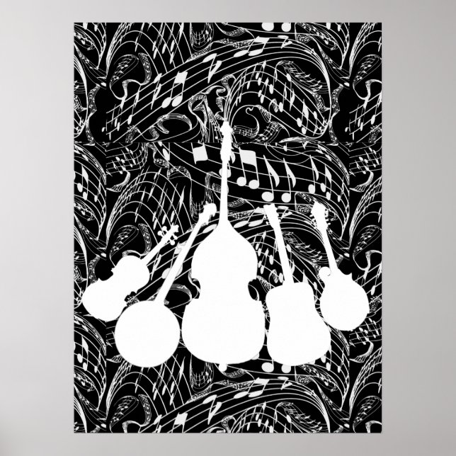 MUSIC INSTRUMENTS White-POSTER Poster (Front)
