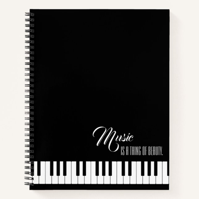 Music Is A Thing Of Beauty Notebook (Front)