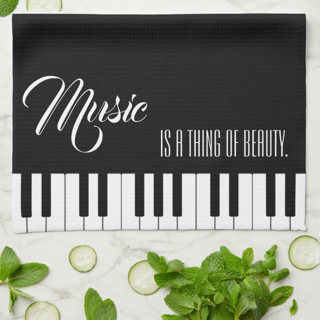 Music Is A Thing Of Beauty Tea Towel (Folded)