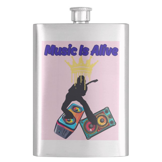 Music Is Alive Hip Flask (Front)