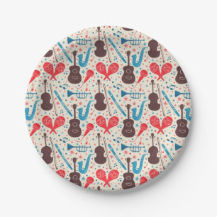 Music is Everywhere Pattern Paper Plate