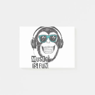 Music is fun monkey post-it notes