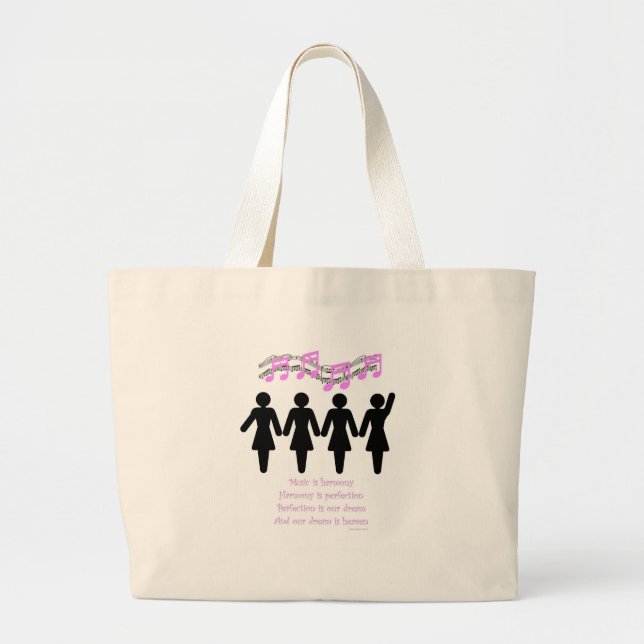 Music is Harmony Large Tote Bag (Front)