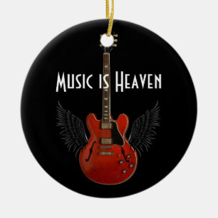 Music is Heaven Round Christmas Ornament