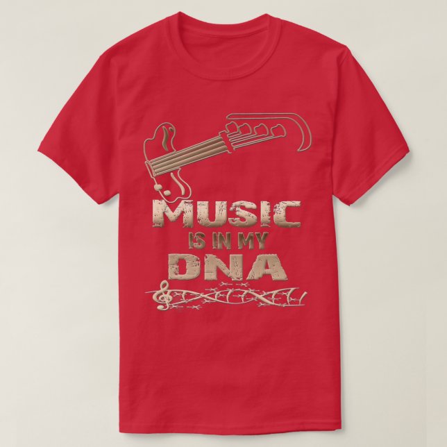 Music Is In My DNA Music Lover Bass Player  T-Shirt (Design Front)
