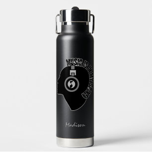 Music Is In My Spine custom name Water Bottle