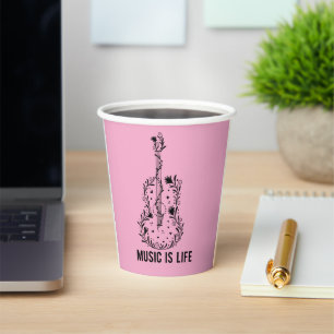 Music Is Life Instrument Art 8oz Paper Cup