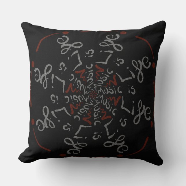 Music Is Life! Mandala Cushion (Front)