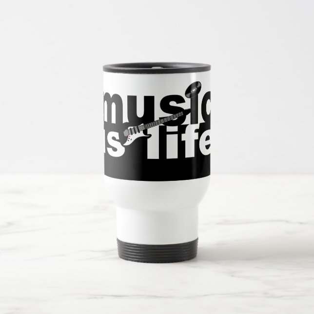 Music is Life mug - choose style, colour (Center)
