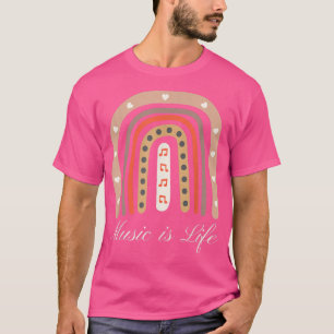 Music Is Life Music-lover Boho Rainbow Hippie Wome T-Shirt