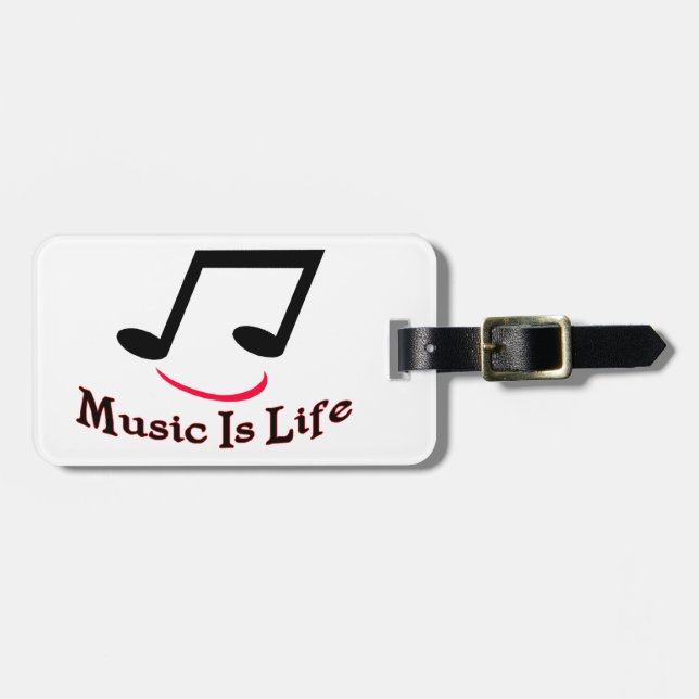 Music Is Life Musical Note Luggage Tag (Front Horizontal)