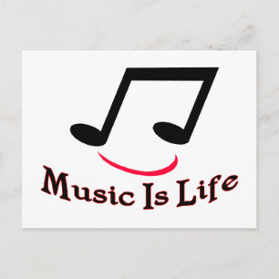 Music Is Life Musical Note Postcard