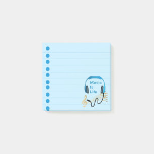 Music is life post-it notes