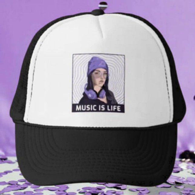 Music Is Life – Purple Groove Trucker Hat (Creator Uploaded)