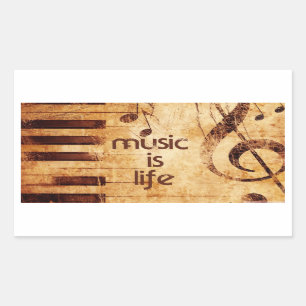 Music is Life Rectangular Sticker