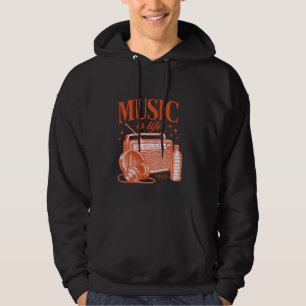 Music Is Life Vintage Design Hoodie