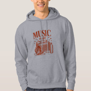 Music Is Life Vintage Design Hoodie