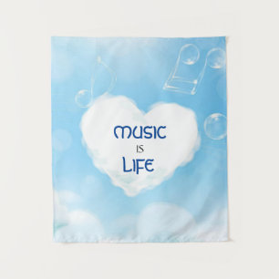 MUSIC IS LIFE WALL TAPESTRY Medium (50" x 60")