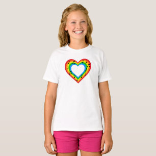 Music is Love Rainbow Heart Kids Shirt