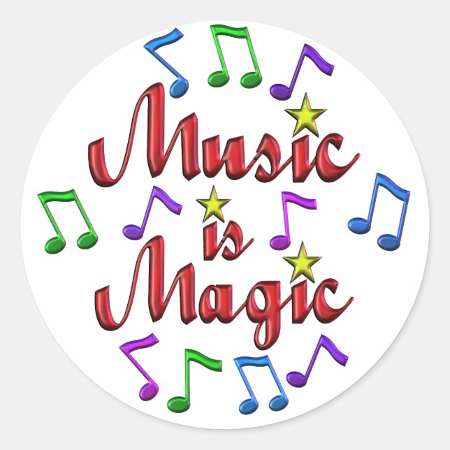 Music is Magic Classic Round Sticker (Front)