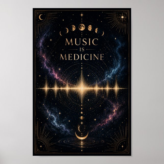 Music Is Medicine Poster | Celestial Soundwave  (Front)