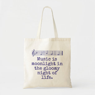 Music Is Moonlight - Music Quote Tote Bag