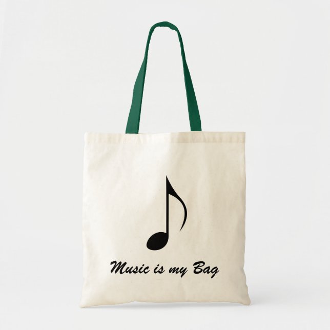 Music is my Bag funny pun tote bag (Front)