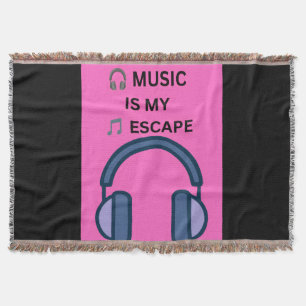 🎧 MUSIC IS MY 🎵 ESCAPE THROW BLANKET