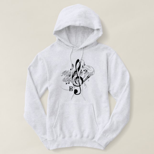 Music is my..escape Unisex Hooded Sweatshirt (Design Front)