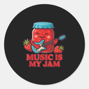 Music Is My Jam Cute Retro Music Teacher Art Classic Round Sticker