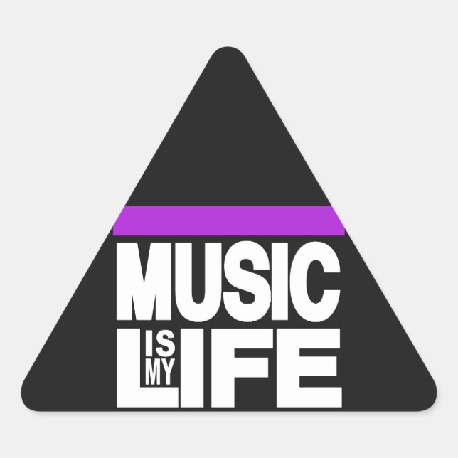 Music is My Life Purple Triangle Sticker (Front)