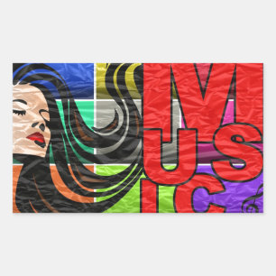 Music Is My Life Rectangular Sticker