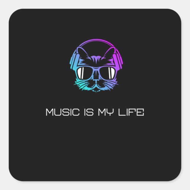 Music is My Life Square Sticker (Front)