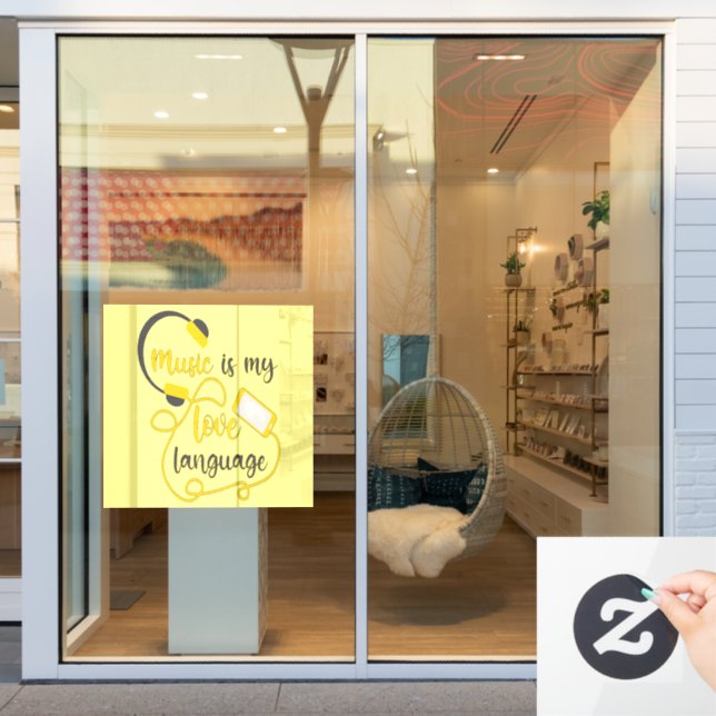 Music is my love language romantic phrase (Store Window)